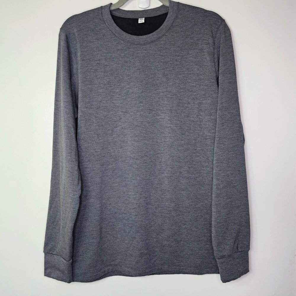 Uniqlo Heattech Ultra Warm Crewneck Long Sleeve T-Shirt Tee Top M Heather Grey